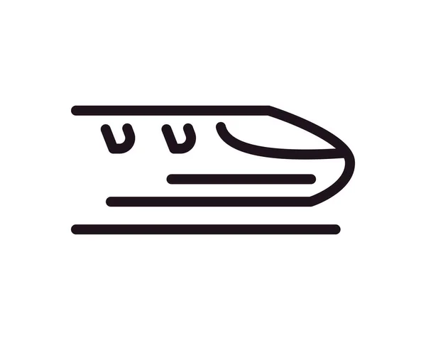 Плоский Жирный Значок Поезда Пули Над Белым — стоковый вектор