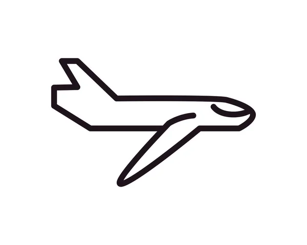 Design Avião Plano Negrito Sobre Branco — Vetor de Stock