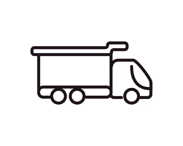 Płaska Pogrubiona Ikona Ciężarówki Cargo Nad Białym — Wektor stockowy