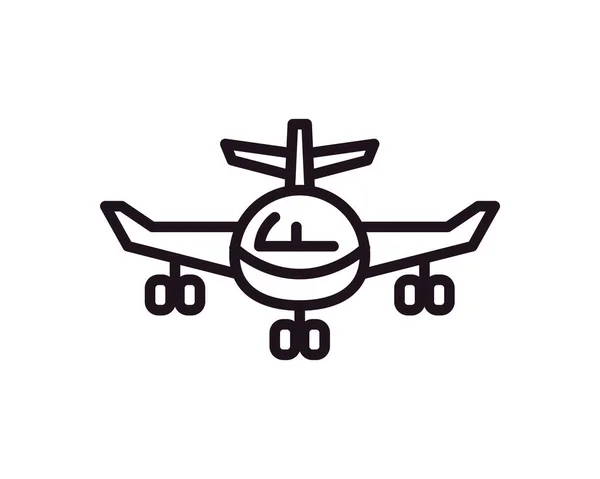 Плоский Жирный Значок Самолета Над Белым — стоковый вектор