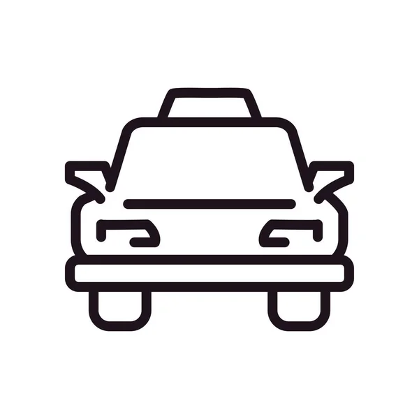 Icône Taxi Plat Gras Sur Blanc — Image vectorielle