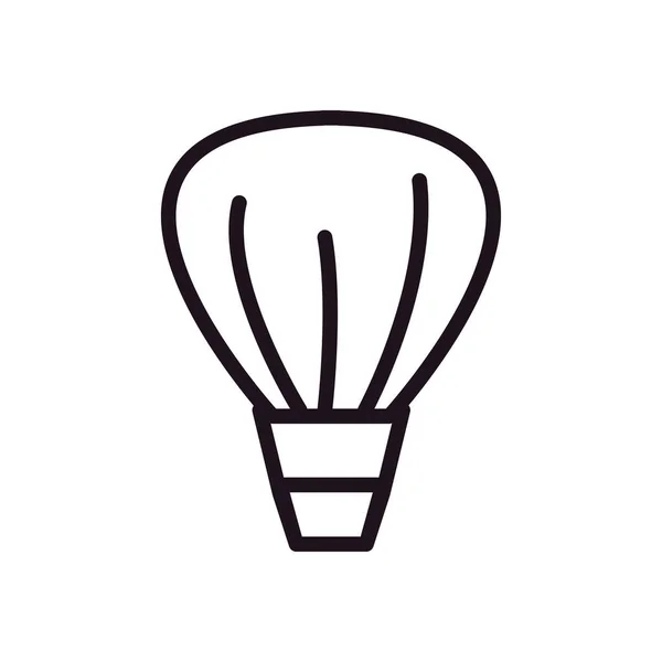Plochý Tučný Horkovzdušný Balón Ikona Nad Bílou — Stockový vektor