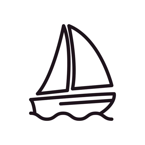 Плоский Жирный Значок Лодки Над Белым — стоковый вектор