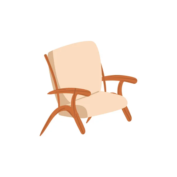 Плоское Внутреннее Кресло Поверх Белого — стоковый вектор