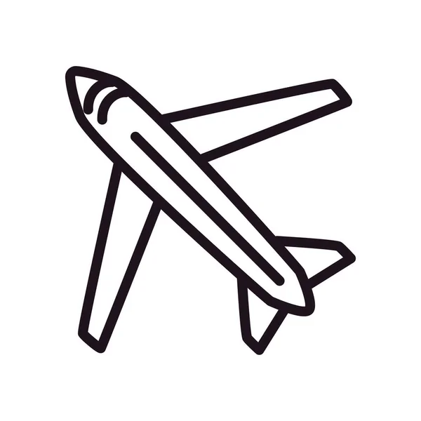 Icône Avion Plat Gras Sur Blanc — Image vectorielle