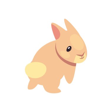 Düz tavşan tasarımı beyaz üzerine