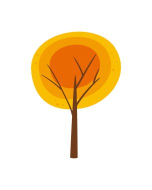 beyaz üzerine düz bir sonbahar ağacı