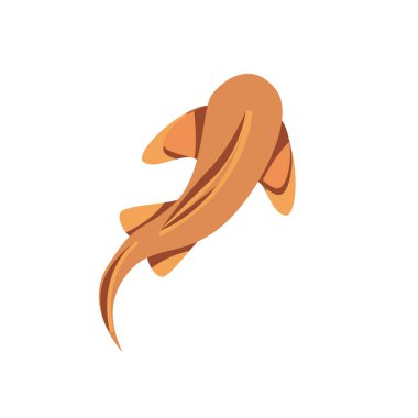 Düz turuncu balık beyaz üzerine