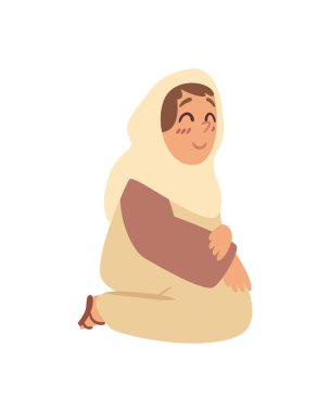 Uçan aziz Mary beyaz üzerine