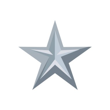 Düz gri yıldız beyaz üzerine