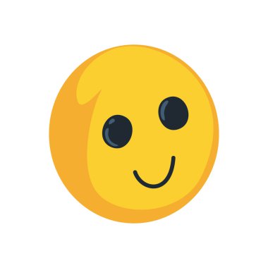 düz mutlu emoji beyaz üzerinde