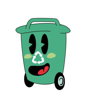 beyaz yerine mutlu çöp kutusu