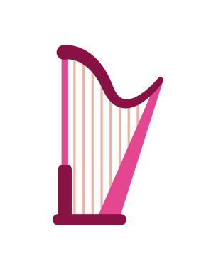 düz arp tasarımı beyaz üzerine