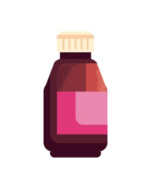 Düz ilaç şişesi beyazın üstünde