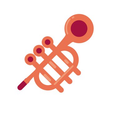 Düz trompet tasarımı beyaz üzerine