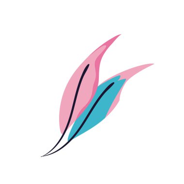 Düz pastel yapraklar beyazın üzerinde