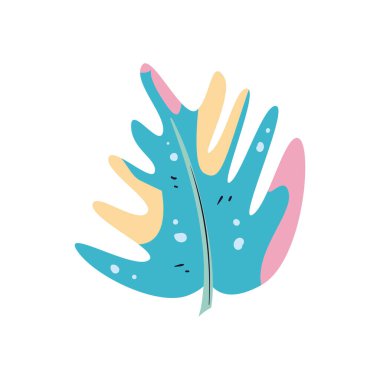 Düz pastel yaprak beyaz üzerine