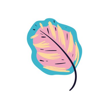 Düz tropikal pastel yaprak beyaz üzerine