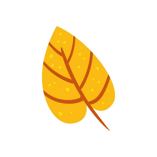 Plochý Podzimní List Přes Bílou — Stockový vektor