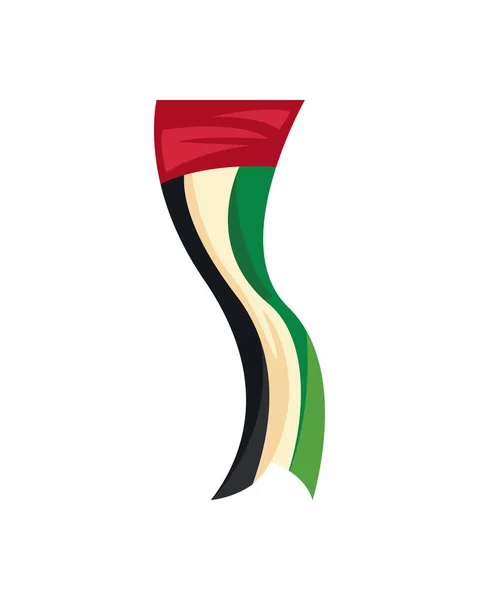 Flache Abbildung Der Flagge Der Vereinigten Arabischen Emirate Über Weiß — Stockvektor