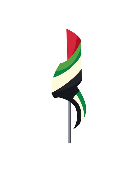 Projeto Bandeira Plana Dos Emirados Árabes Unidos Sobre Branco — Vetor de Stock