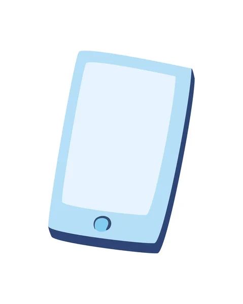 Smartphone Plat Bleu Sur Blanc — Image vectorielle