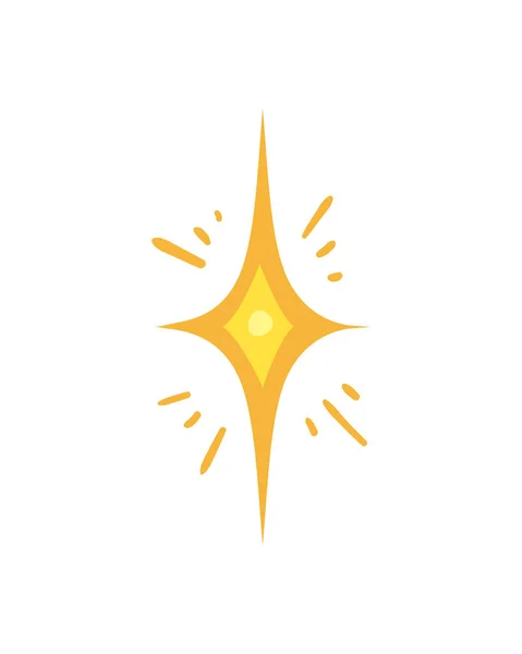 Flat Golden Star White — Stock Vector