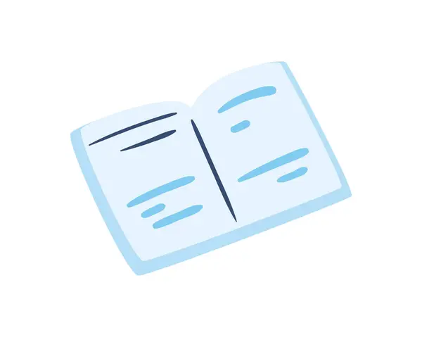 Cuaderno Azul Plano Sobre Blanco — Vector de stock