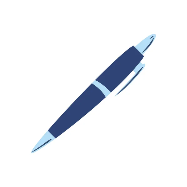 Penna Blu Piatta Bianco — Vettoriale Stock