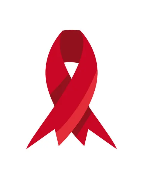 Επίπεδη Παγκόσμια Aids Κορδέλα Ημέρα Πάνω Από Λευκό — Διανυσματικό Αρχείο