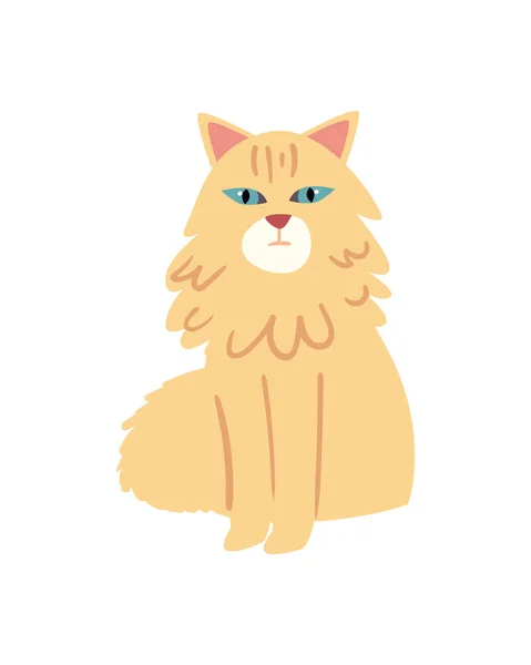 扁平的金发碧眼的猫 — 图库矢量图片