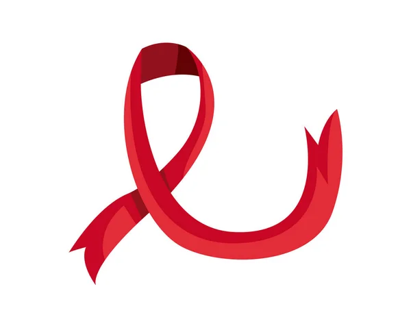 Düz Aids Gün Kurdele Tasarımı Beyaz Üzerine — Stok Vektör