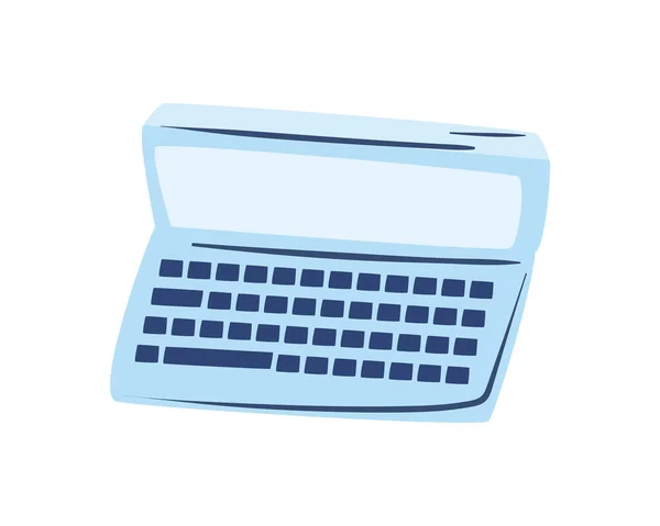 Flacher Blauer Laptop Über Weißem — Stockvektor