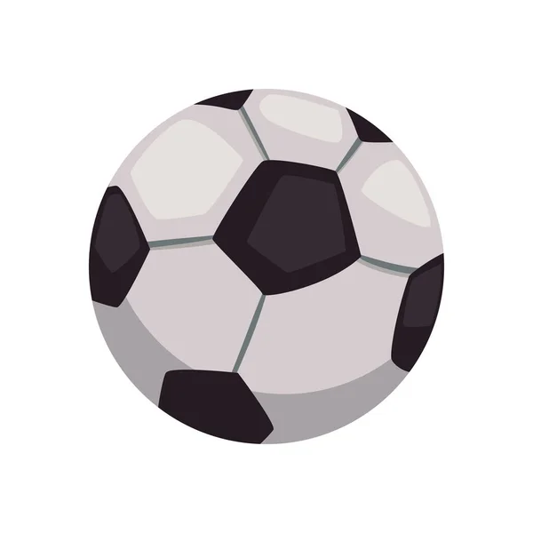 Ballon Football Plat Sur Blanc — Image vectorielle