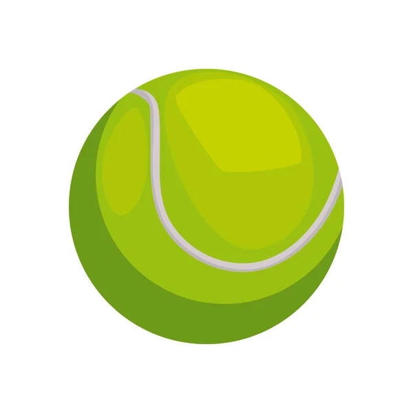Flacher Tennisball Über Weiß — Stockvektor