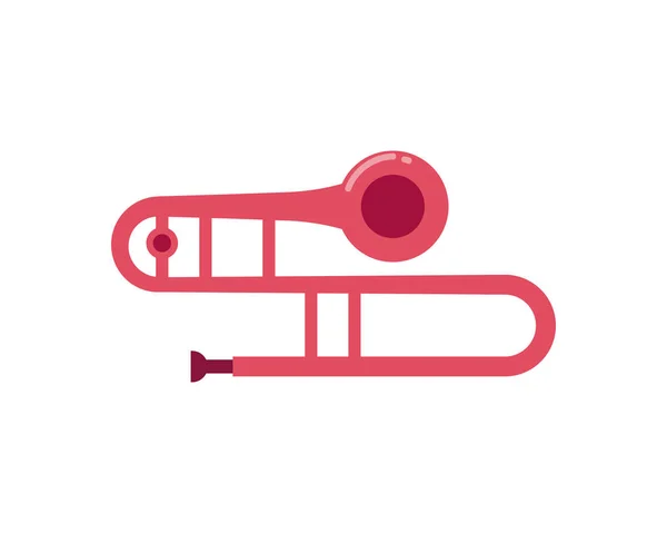 Plat Trombone Ontwerp Boven Wit — Stockvector