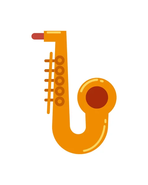 Flaches Saxofon Design Über Weiß — Stockvektor