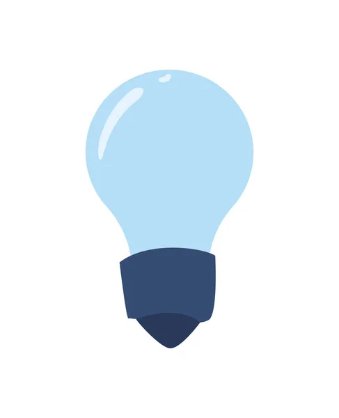 Ampoule Bleue Plate Sur Blanc — Image vectorielle