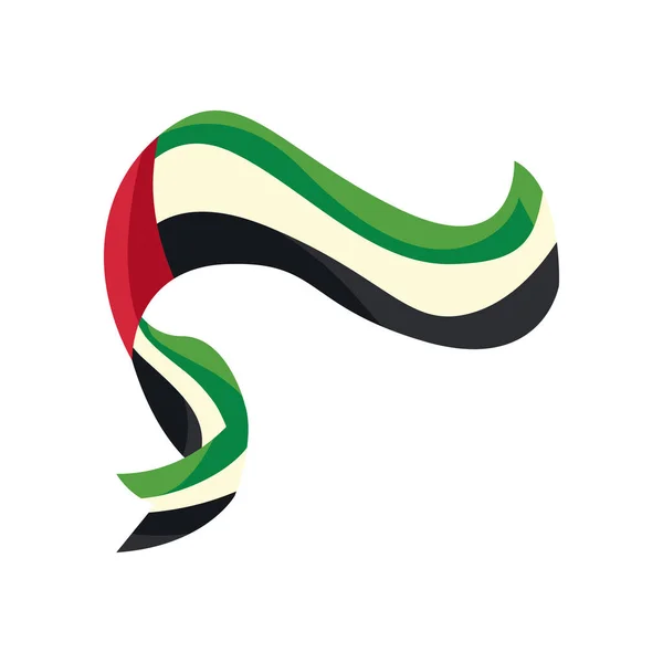 Bandeira Plana Dos Emirados Árabes Unidos Sobre Branco — Vetor de Stock