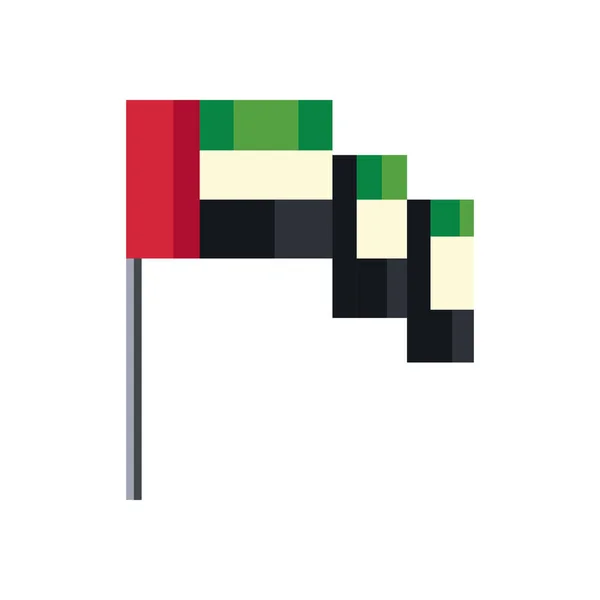 Płaska Pikselowa Flaga Zea Nad Białym — Wektor stockowy