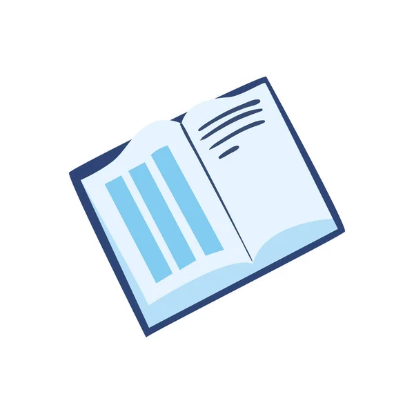 Libro Azul Plano Sobre Blanco — Vector de stock