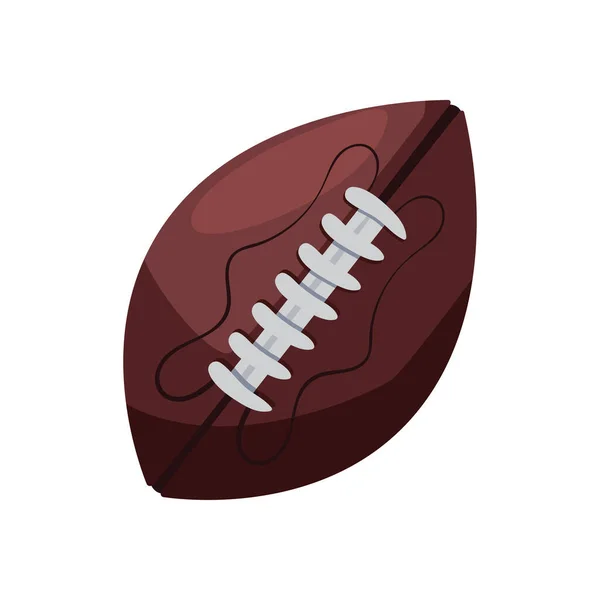 Плоский Американский Футбольный Мяч Над Белым — стоковый вектор