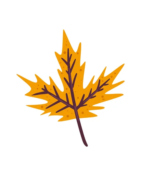 Flaches Herbst Ahornblatt Über Weiß — Stockvektor