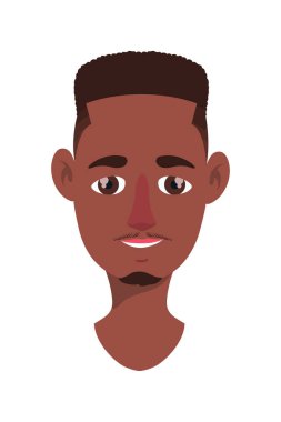 Adamın yüzü beyaz üzerine afro tasarımı