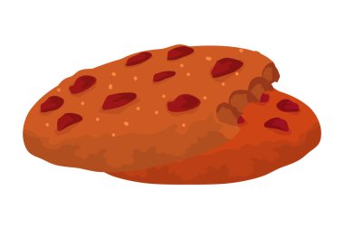 Çikolatalı kurabiye tasarımı beyaz üzerine