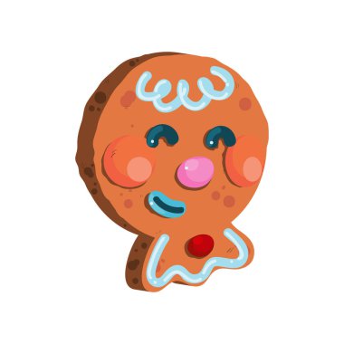 Beyaz üzerine zencefilli kurabiye suratlı adam.