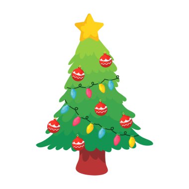 Beyaz üzerine noel ağacı tasarımı