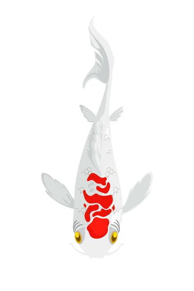 White Koi Fish Isolated Icon — Stock Vector