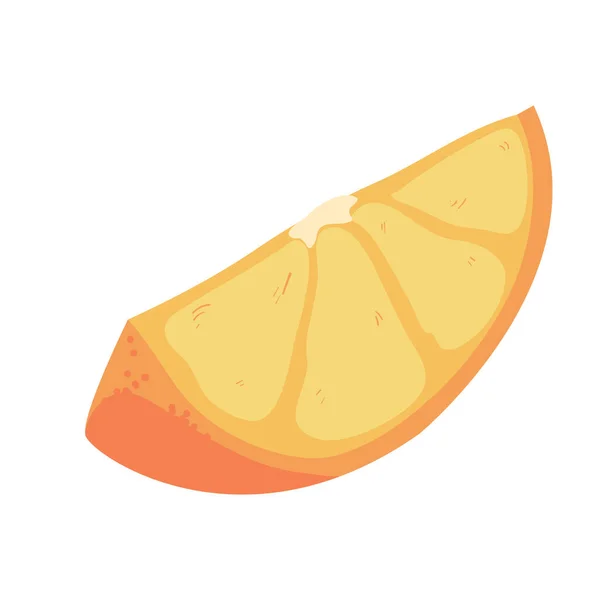 Conception Tranche Orange Sur Blanc — Image vectorielle