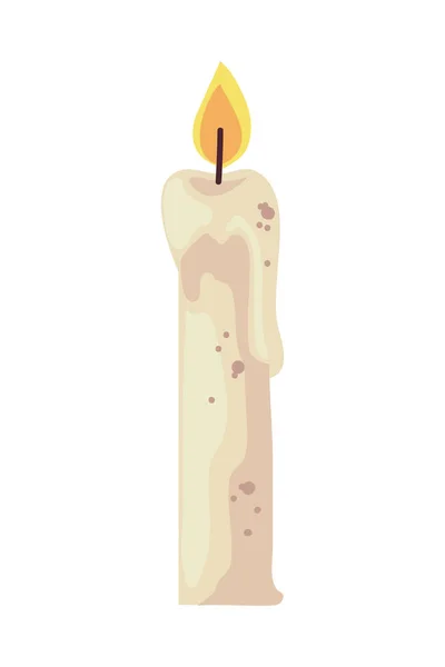 Weiße Kerze Design Ikone Isoliert — Stockvektor